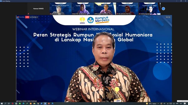 Webinar Internasional FBS UNNES, Rektor UNNES Tekankan Pentingnya Ilmu Seni Sosial Humaniora Untuk Membangun Peradaban